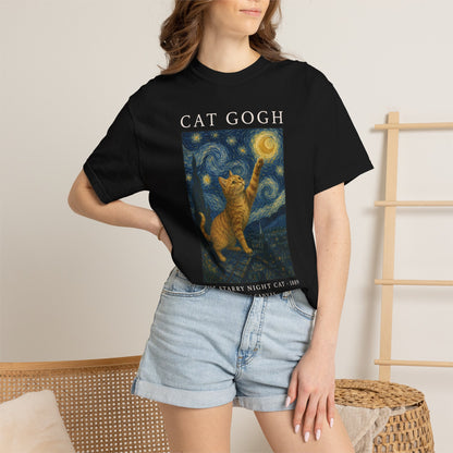 Starry Night Orange Cat T-Shirt
