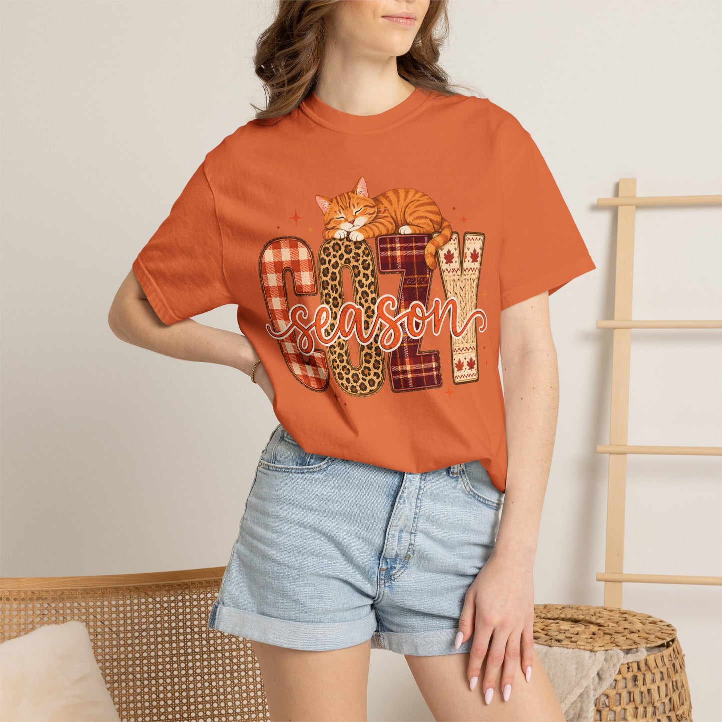 Cozy Season Fall Cat T-Shirt