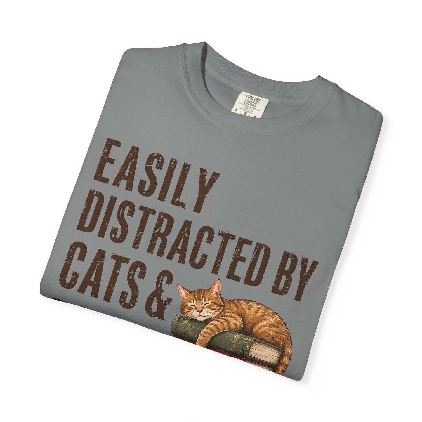 Distracted by Cats & Books T-Shirt