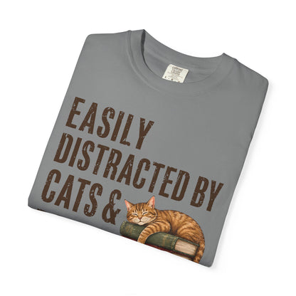 Distracted by Cats & Books T-Shirt