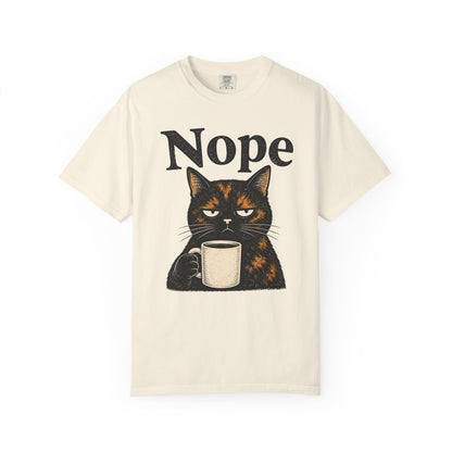Nope Coffee Tortie Cat T-Shirt