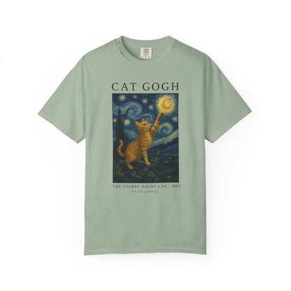 Starry Night Orange Cat T-Shirt