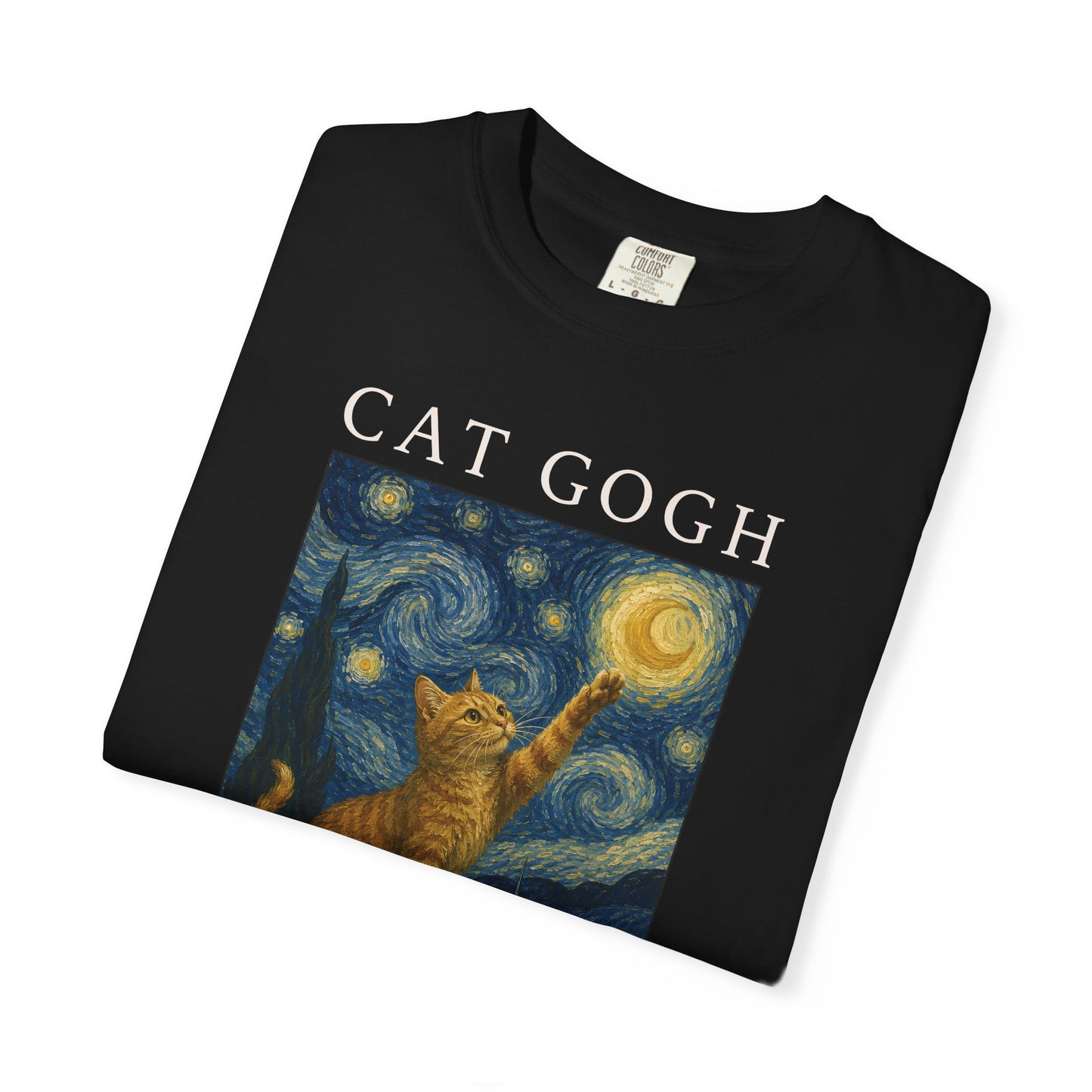 Starry Night Orange Cat T-Shirt