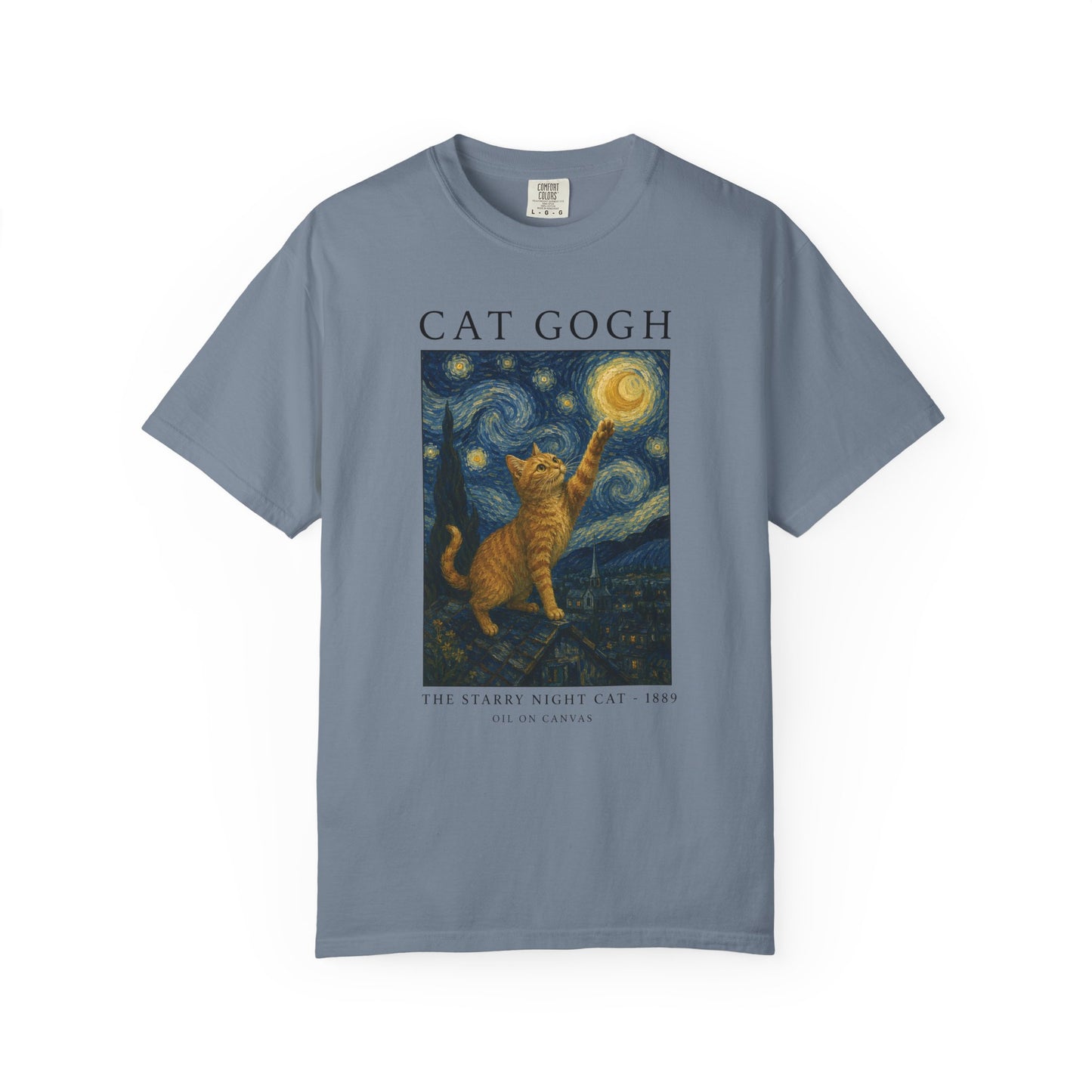 Starry Night Orange Cat T-Shirt