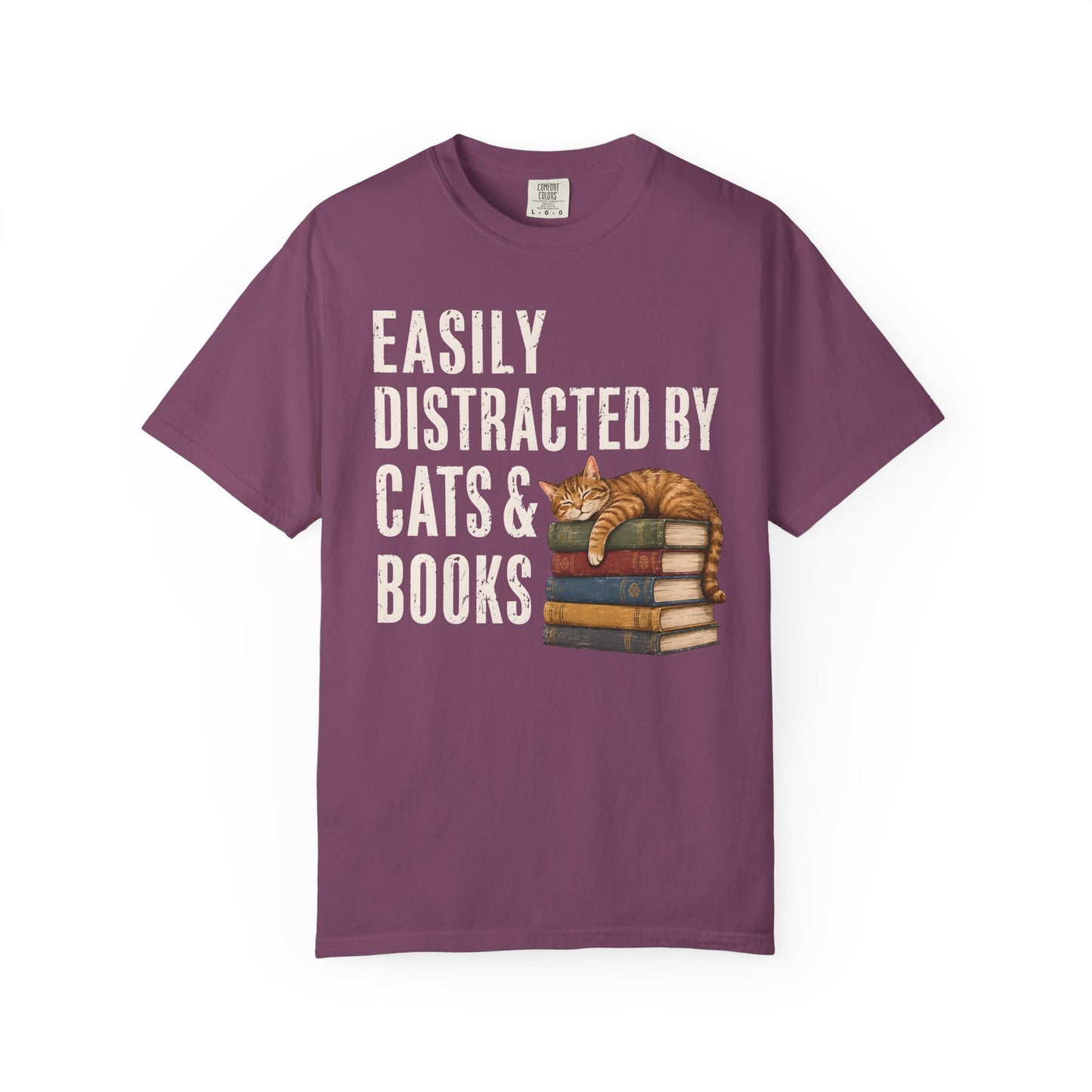 Distracted by Cats & Books T-Shirt