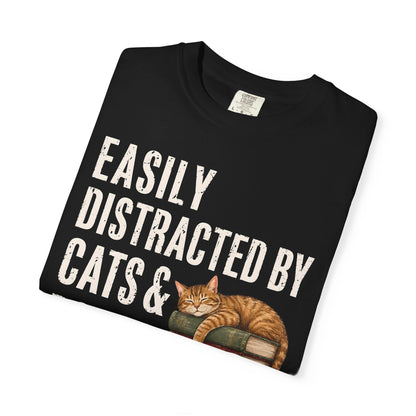 Distracted by Cats & Books T-Shirt