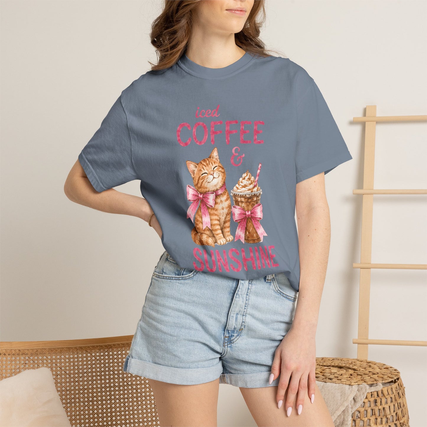 Iced Coffee & Sunshine Cat T-Shirt
