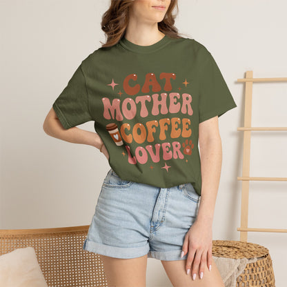 Cat Mother Coffee Lover Cat T-Shirt
