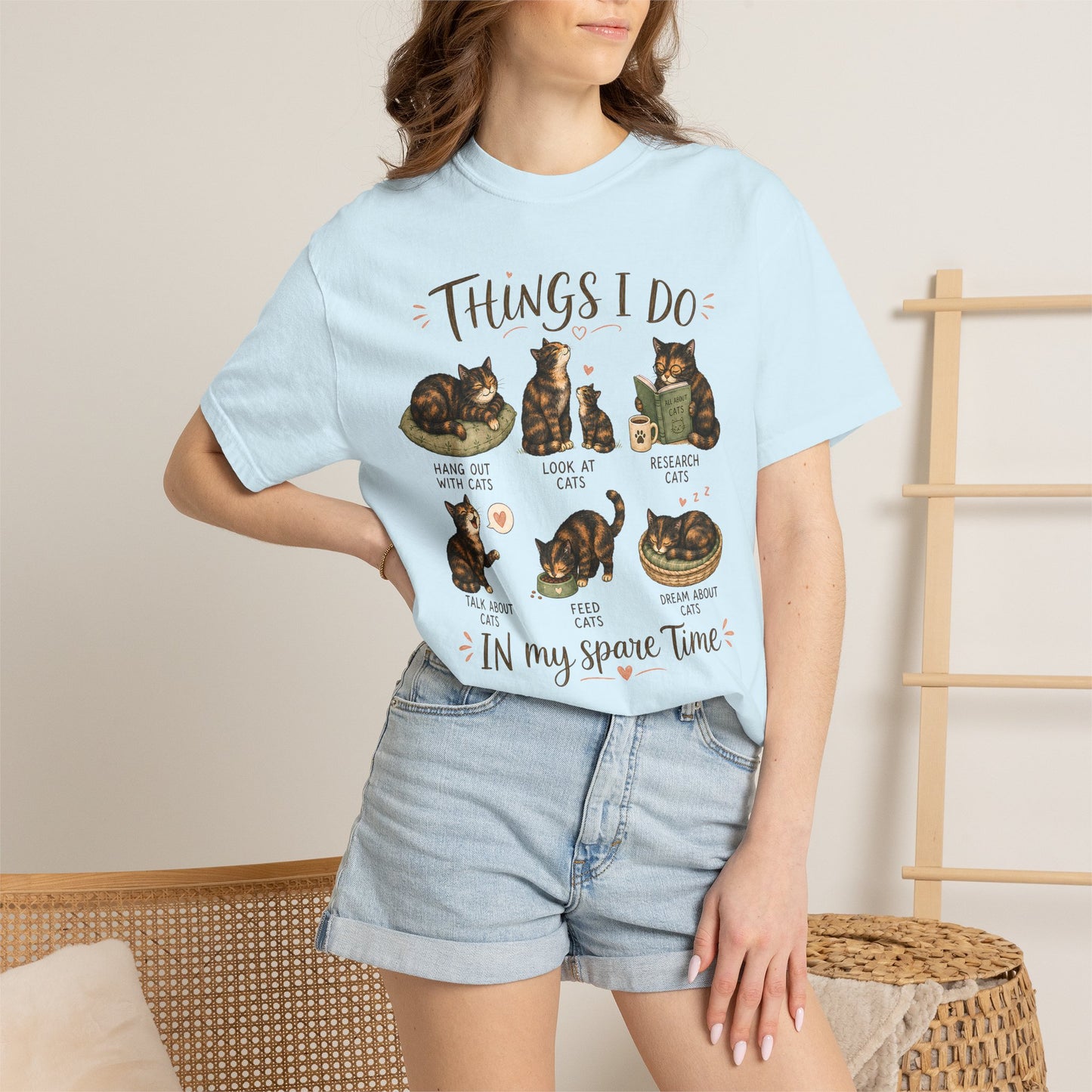 Spare Time Tortie Cat T-Shirt