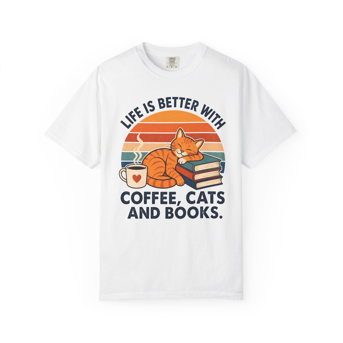 Coffee, Cats & Books T-Shirt