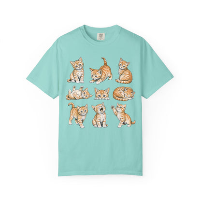 Funny Orange Cat Positions Cat T-Shirt