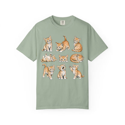 Funny Orange Cat Positions Cat T-Shirt