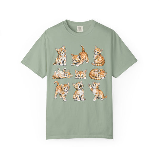 Funny Orange Cat Positions Cat T-Shirt