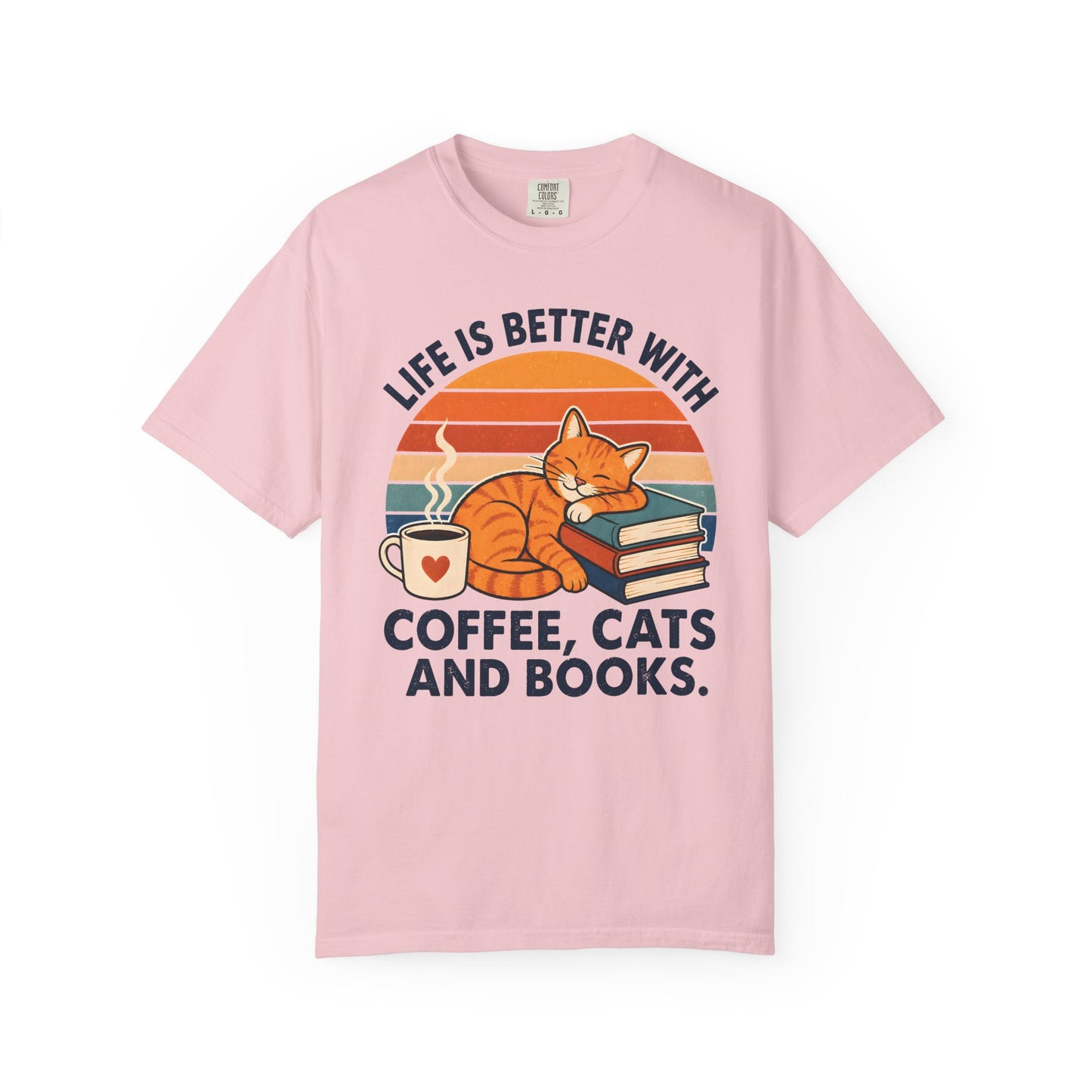 Coffee, Cats & Books T-Shirt