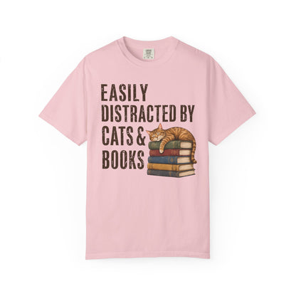 Distracted by Cats & Books T-Shirt