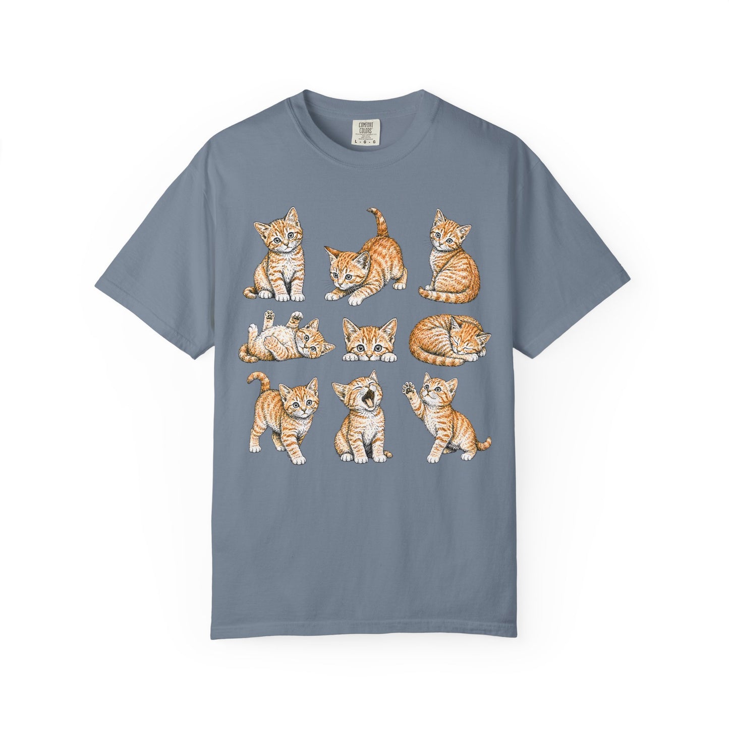 Funny Orange Cat Positions Cat T-Shirt