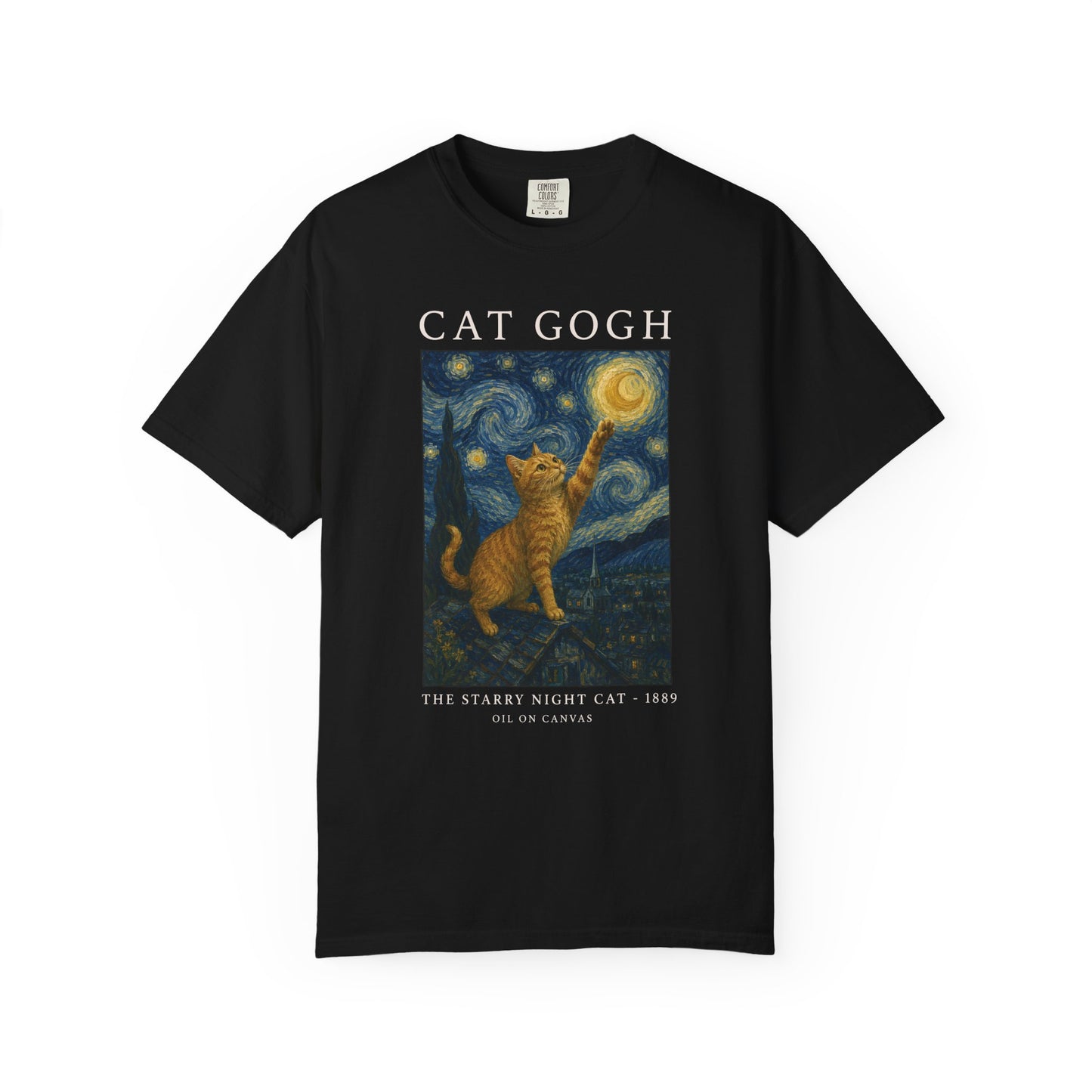 Starry Night Orange Cat T-Shirt