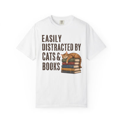 Distracted by Cats & Books T-Shirt