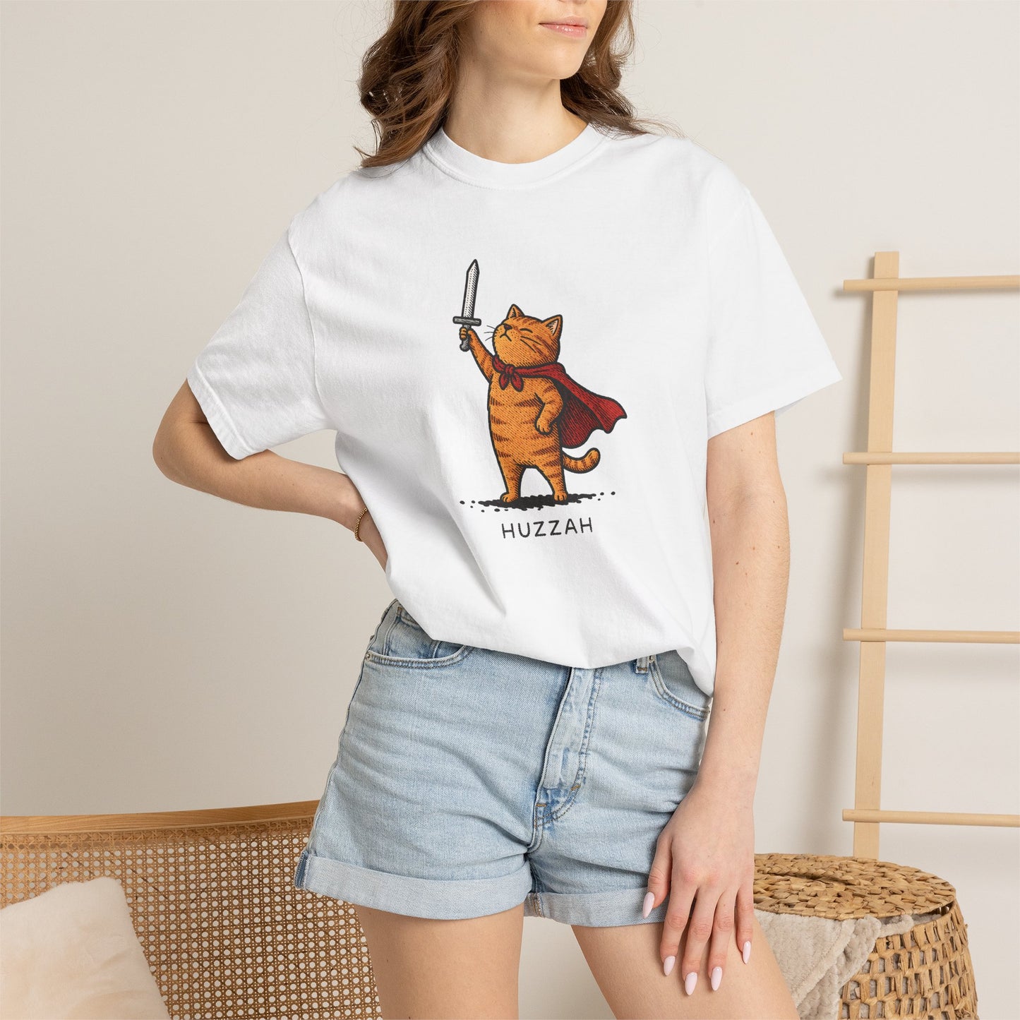 Huzzah Orange Cat T-Shirt