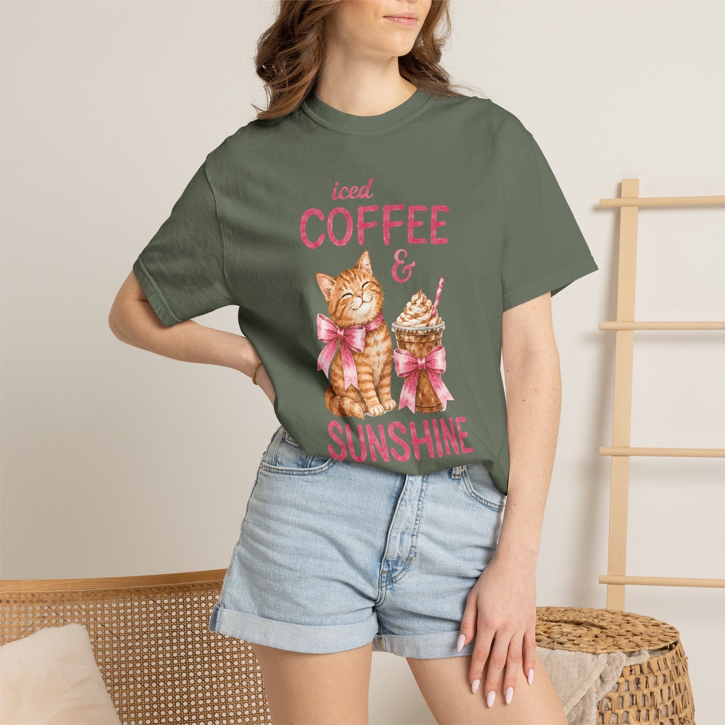 Iced Coffee & Sunshine Cat T-Shirt
