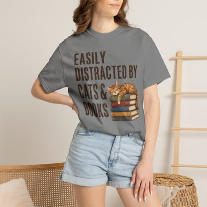 Distracted by Cats & Books T-Shirt
