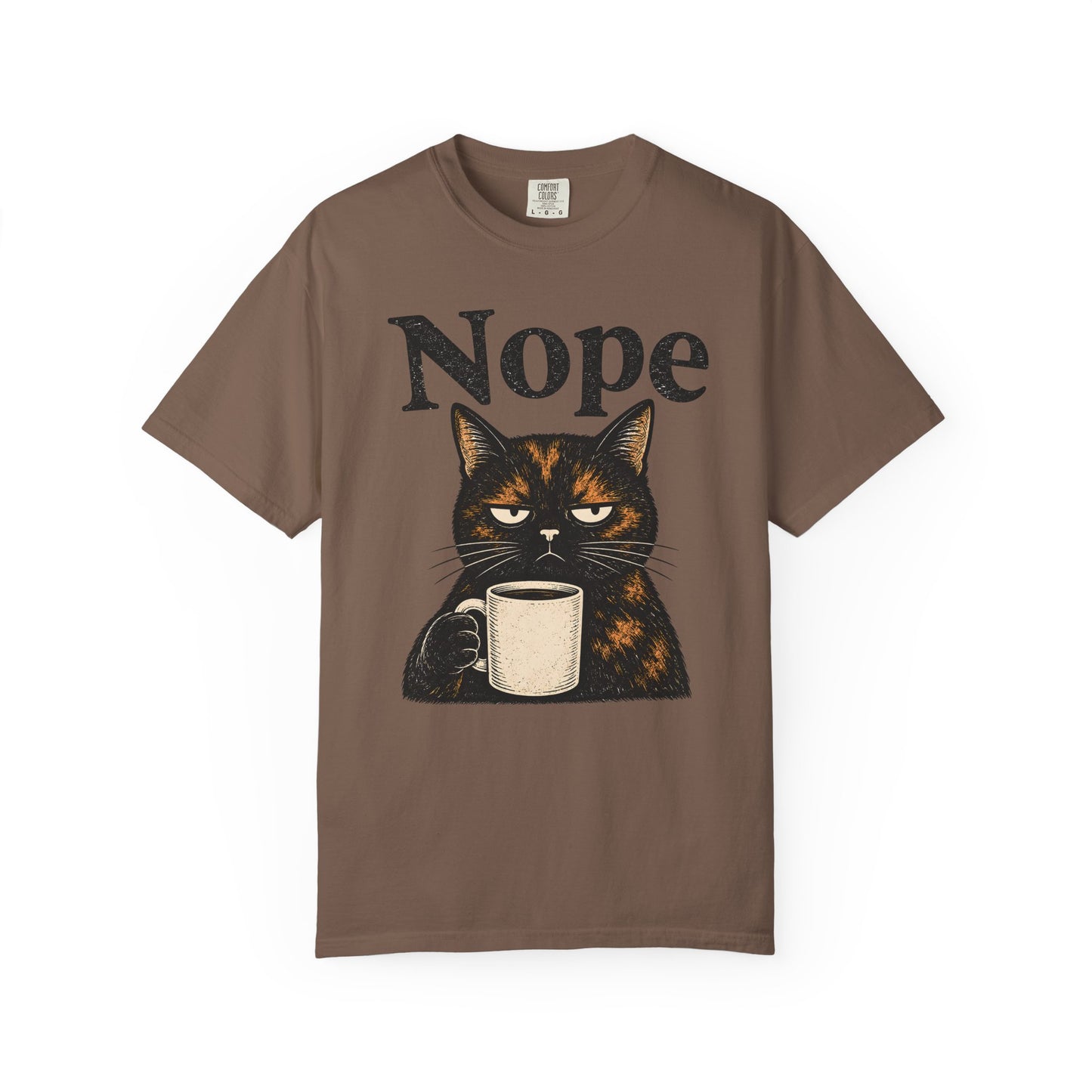 Nope Coffee Tortie Cat T-Shirt