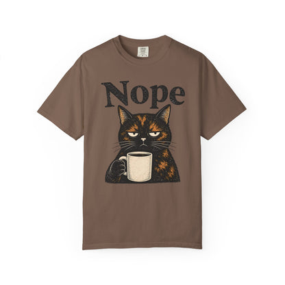 Nope Coffee Tortie Cat T-Shirt