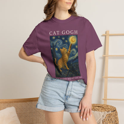 Starry Night Orange Cat T-Shirt