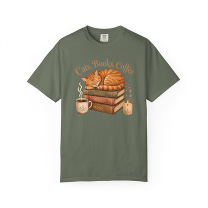 Cats Books Coffee T-Shirt