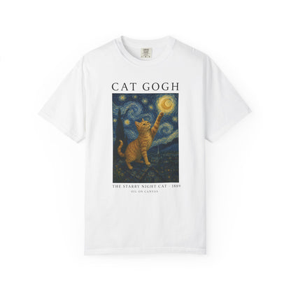 Starry Night Orange Cat T-Shirt