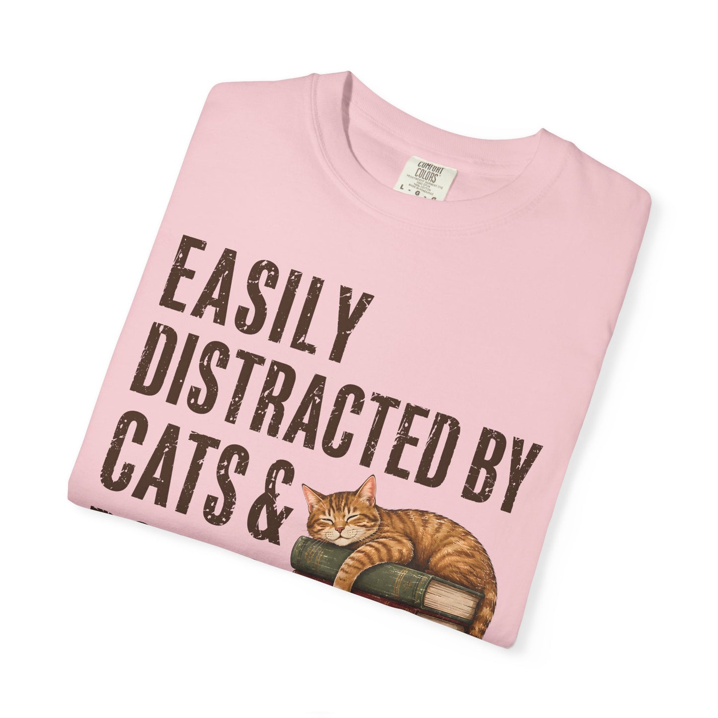 Distracted by Cats & Books T-Shirt