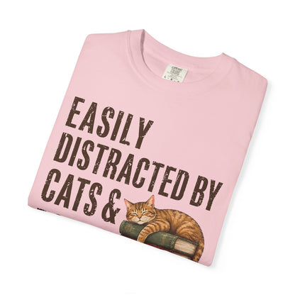 Distracted by Cats & Books T-Shirt