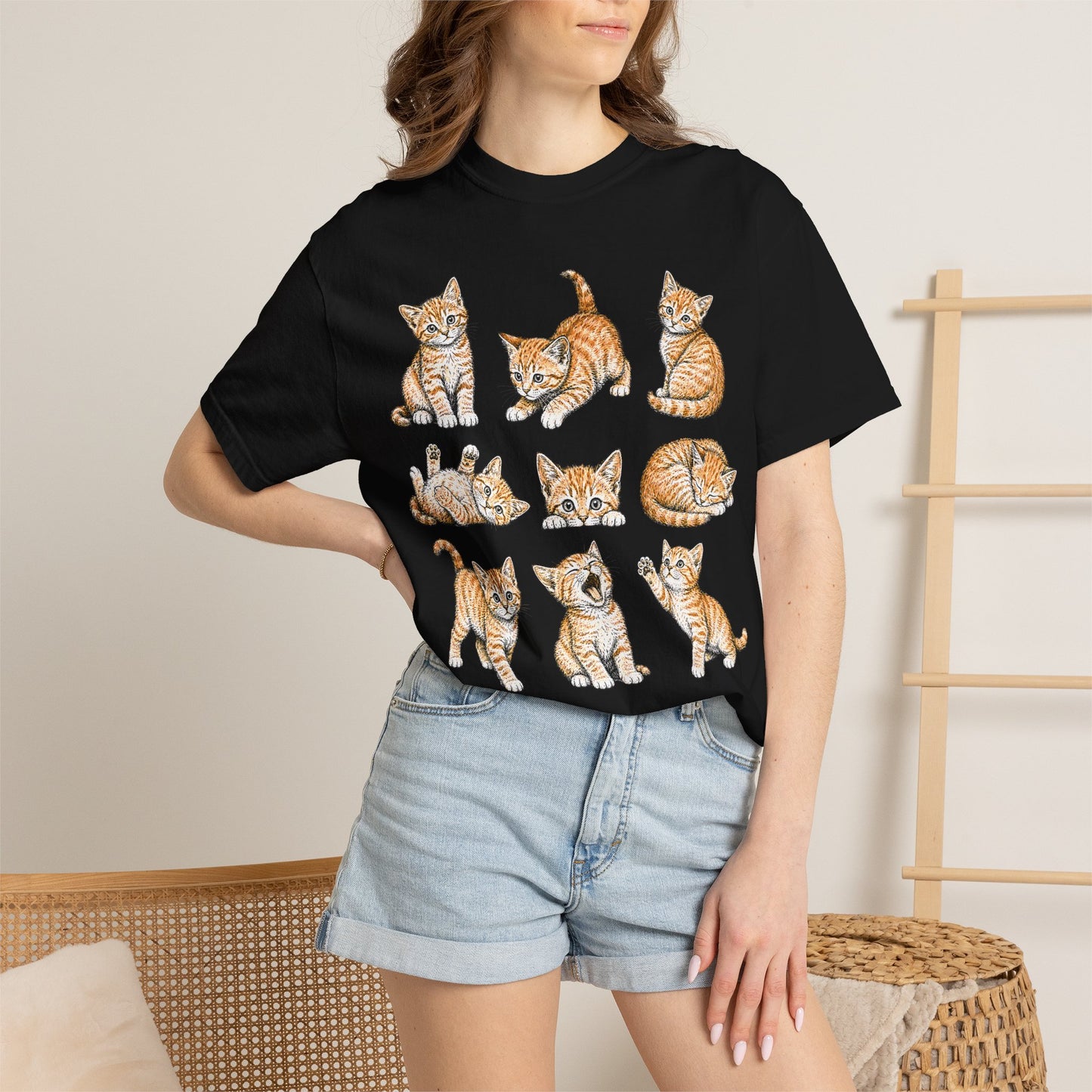 Funny Orange Cat Positions Cat T-Shirt
