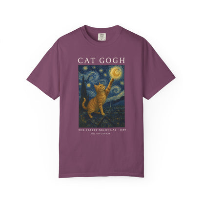 Starry Night Orange Cat T-Shirt