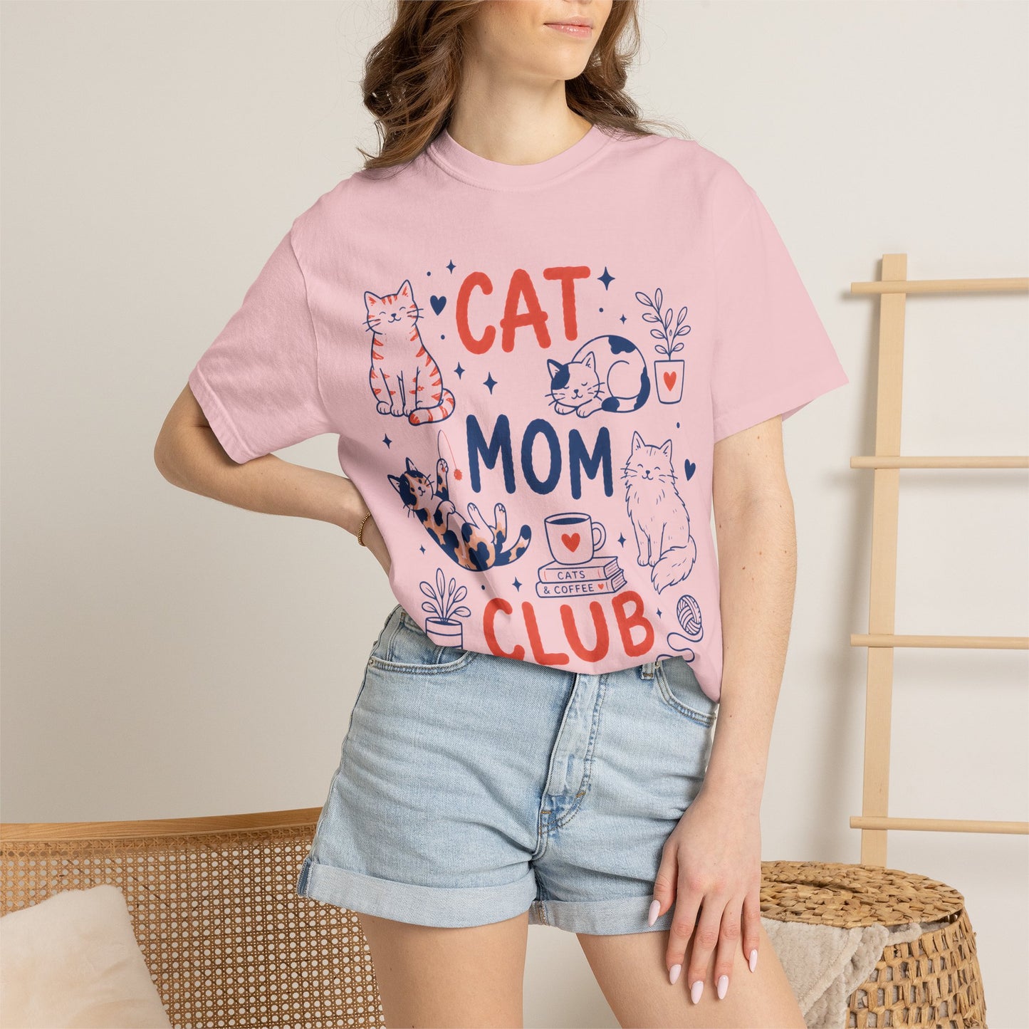 Orange & Tortie Cat Mom Club T-Shirt