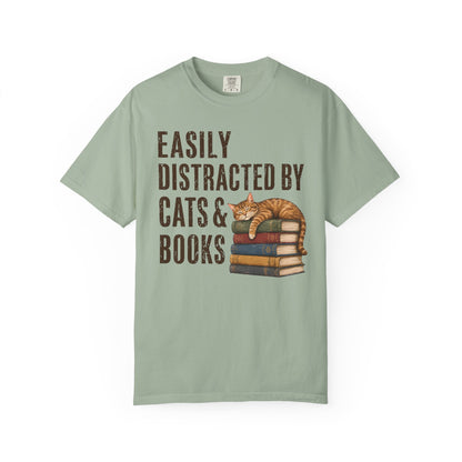 Distracted by Cats & Books T-Shirt