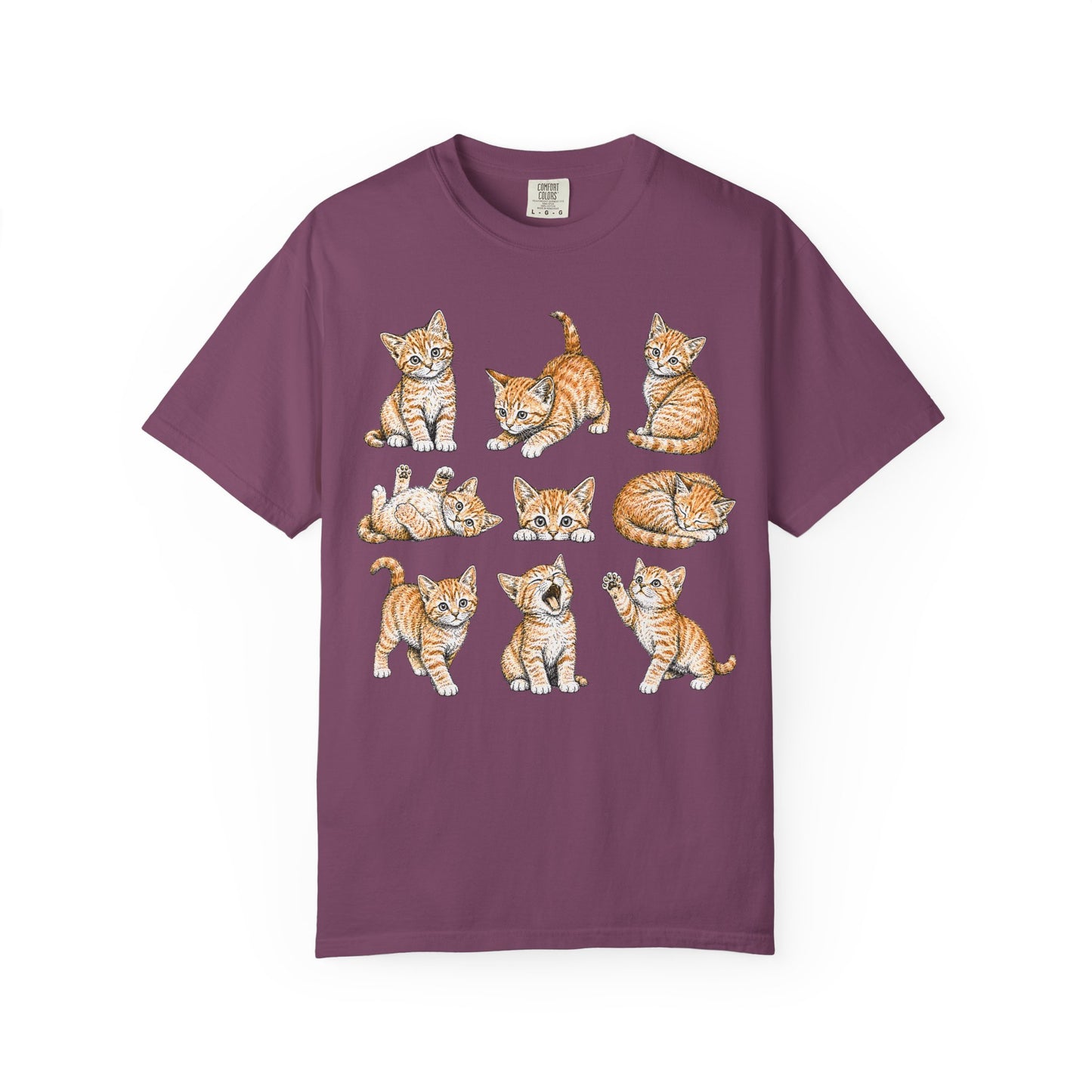 Funny Orange Cat Positions Cat T-Shirt