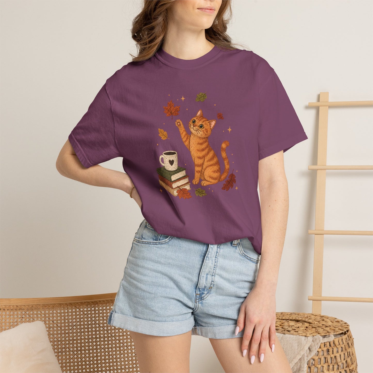 Cozy Fall Orange Cat T-Shirt