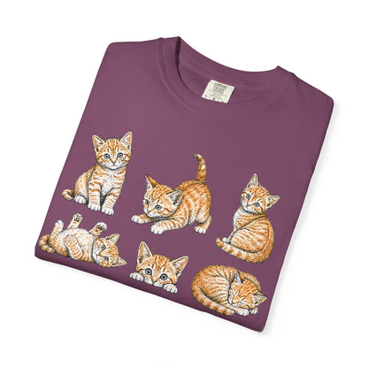 Funny Orange Cat Positions Cat T-Shirt