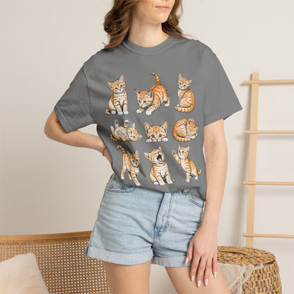 Funny Orange Cat Positions Cat T-Shirt