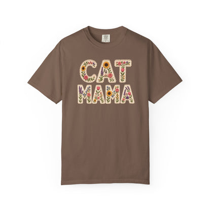 Floral Cat Mama Cat T-Shirt