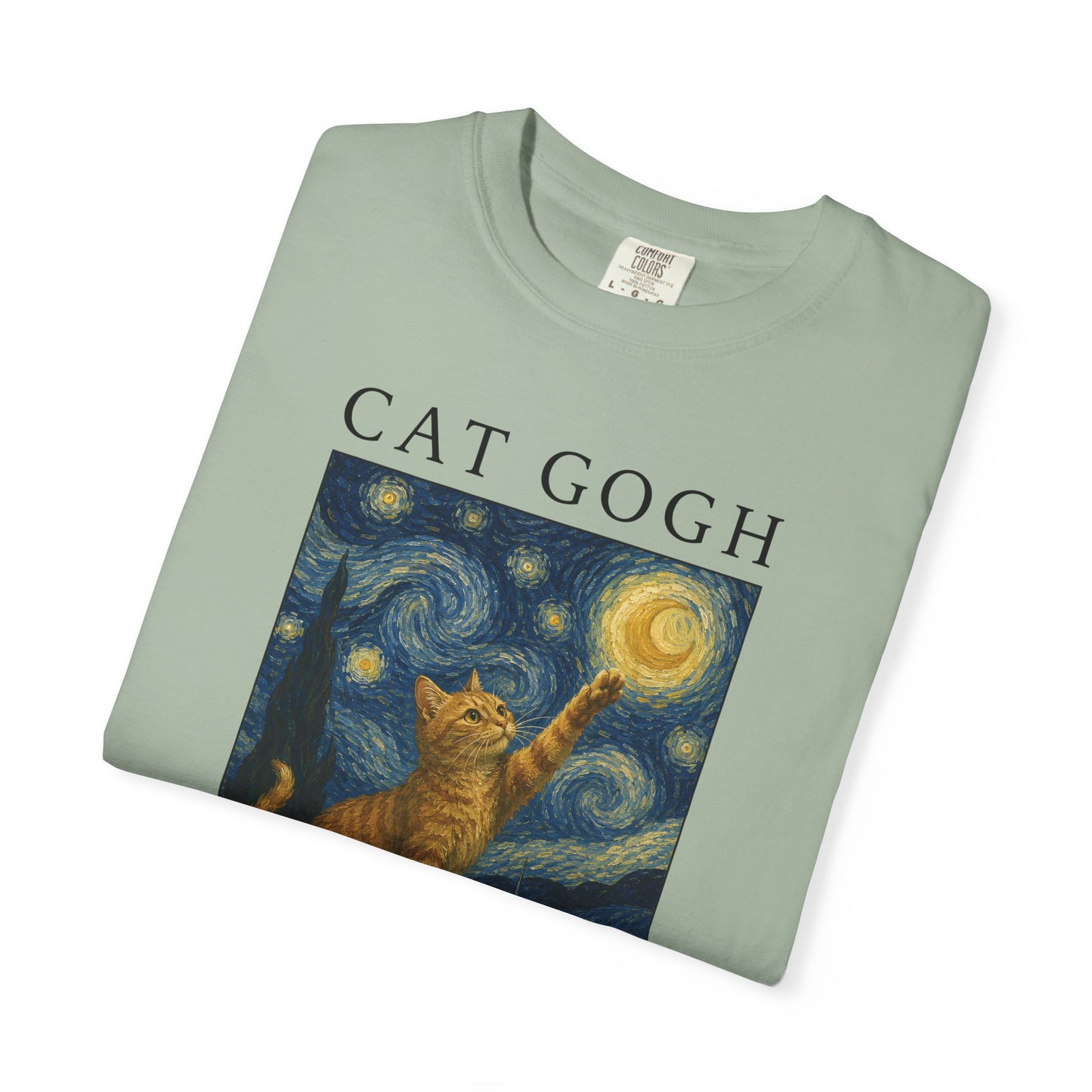 Starry Night Orange Cat T-Shirt