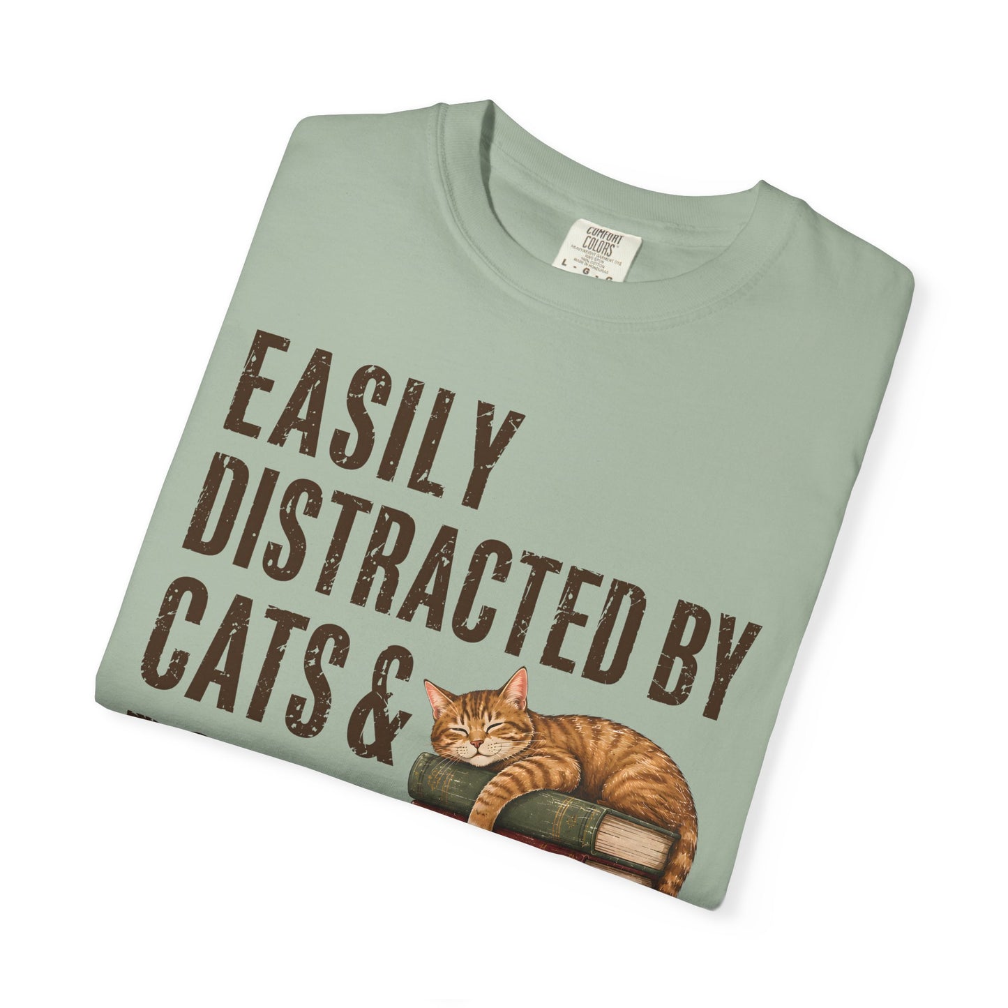 Distracted by Cats & Books T-Shirt