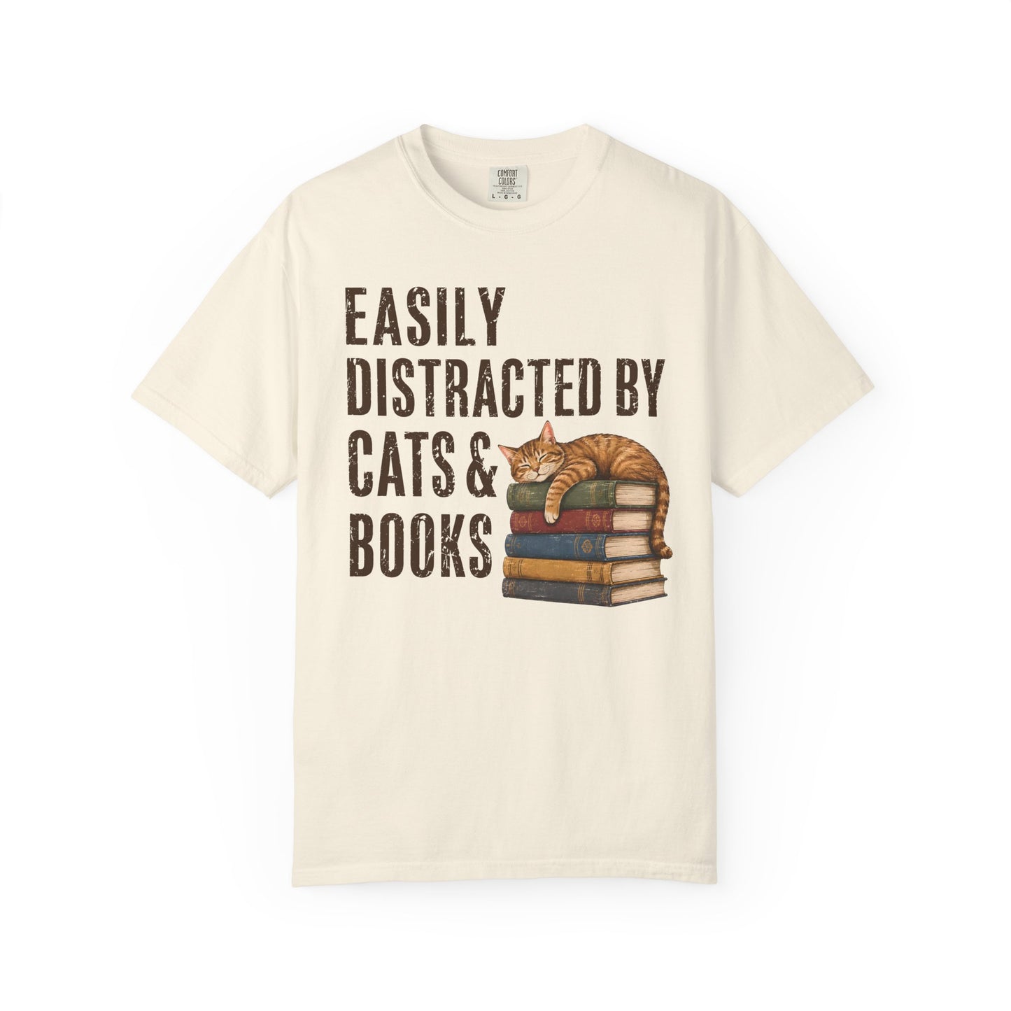 Distracted by Cats & Books T-Shirt