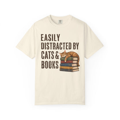 Distracted by Cats & Books T-Shirt
