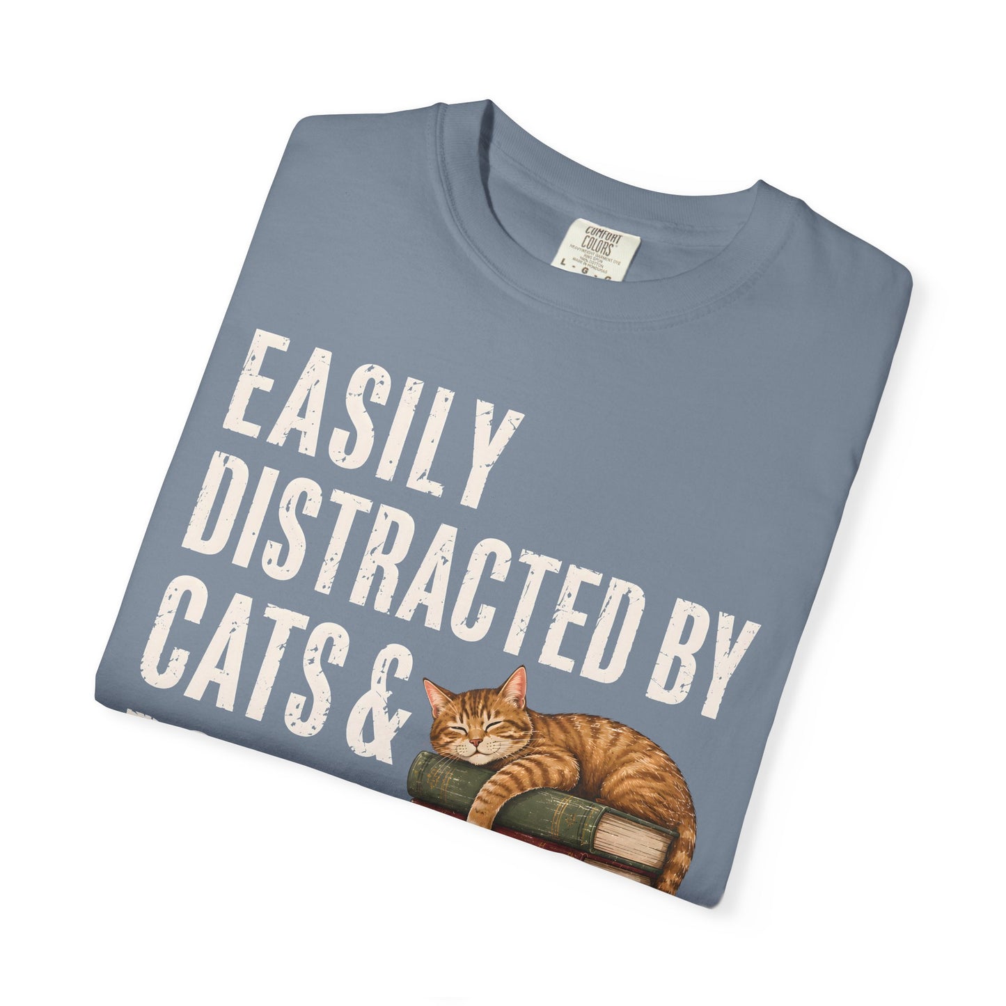 Distracted by Cats & Books T-Shirt