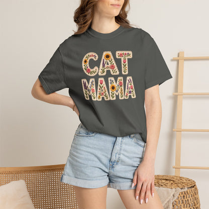 Floral Cat Mama Cat T-Shirt