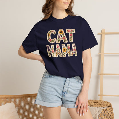 Floral Cat Mama Cat T-Shirt